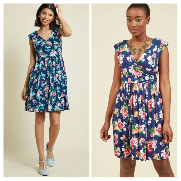 Modcloth Breezier Said Than Dress Midnight Blue 4X - Picture 1 of 2